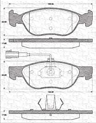 MAGNETI MARELLI 363702161198 -  Комплект тормозных колодок, дисковый тормоз